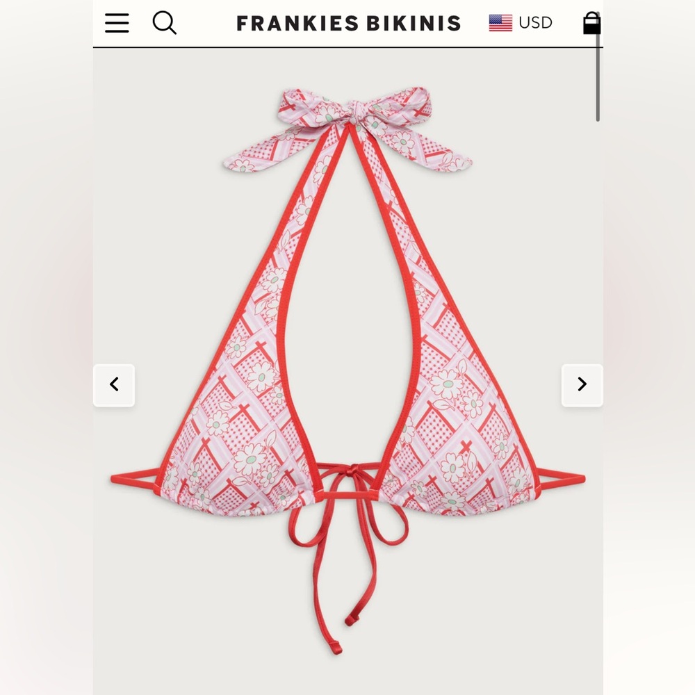 Diana Halter Floral Bikini Top -Red Rover